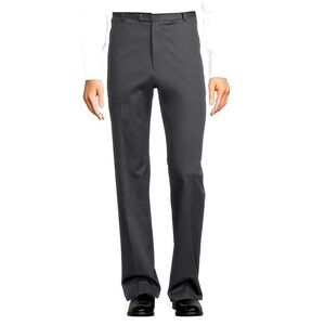 Roundtree & Yorke Men Easy Care Dress Pants comfort waist Big Man charcoal 44/28